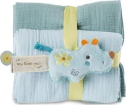 NICI Mulltuch 2er-Set 60x60 Cm Mit Greifling Nashorn Manuffi (48046)