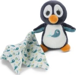 NICI Schmusetier Pinguin Watschili 3D Mit Mulltuch, 13cm (48040)