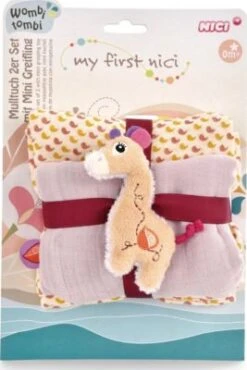 NICI Mulltuch 2er-Set 60x60 Cm Mit Greifling Giraffe Sasuma (48045) -Kuschelwelt Verkauf 26039405 06
