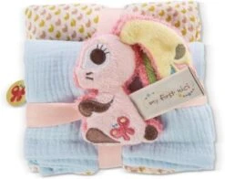 NICI Mulltuch 2er-Set 60x60 Cm Mit Greifling Hase Hopsali (48047)