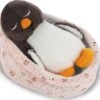 NICI Pinguin Noshy Im Körbchen GREEN, Schlafend, 12 Cm (48356)