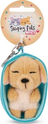 NICI Schlüsselanhänger Sleeping Pets Hund 8cm Karamell