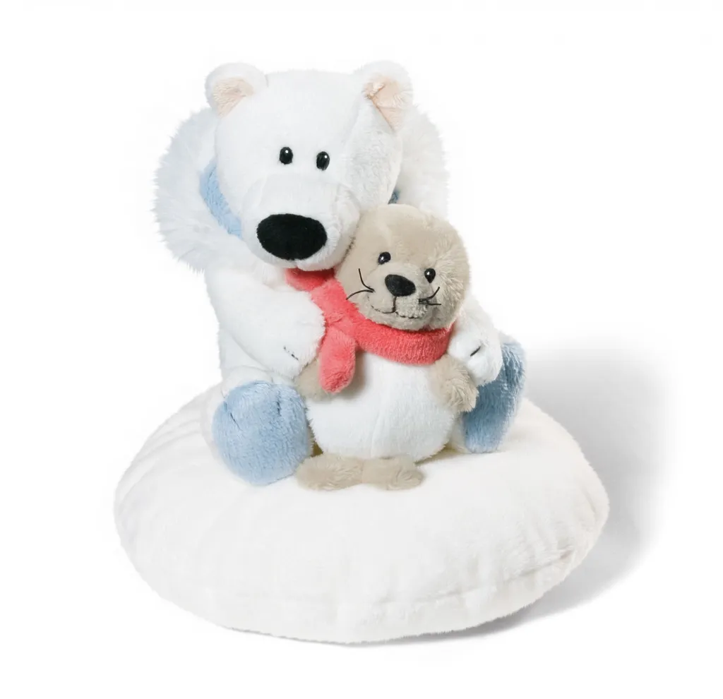 Nici 34725 Eisbär & Robbe Auf Kissen (15cm/10cm) Plüsch Kuscheltier White World 1 Nici 34725 Eisbär & Robbe Auf Kissen (15cm/10cm) Plüsch Kuscheltier White World