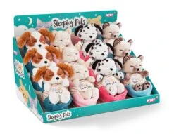 NICI 47894 Sleeping Pets 12 Cm, 4 Designs Sortiert
