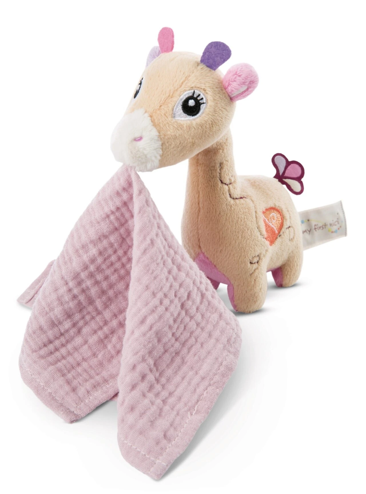 NICI 48037 Schmusetier Giraffe Sasuma 3D 16 Cm Mit Mulltuch 1 NICI 48037 Schmusetier Giraffe Sasuma 3D 16 Cm Mit Mulltuch