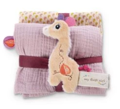 NICI 48045 Mulltuch 2er Set Mit Greifling Giraffe Sasuma 11 Cm