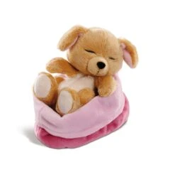 NICI 48111 Sleeping Puppies Hund 12 Cm, Karamell, Im Pink-lila Körbchen -Kuschelwelt Verkauf nici 48111 sleeping puppies hund 12 cm karamell im pink lila korbchen 2