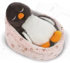 NICI 48356 Pinguin Noshy 12 Cm Schlafend Im Körbchen GREEN